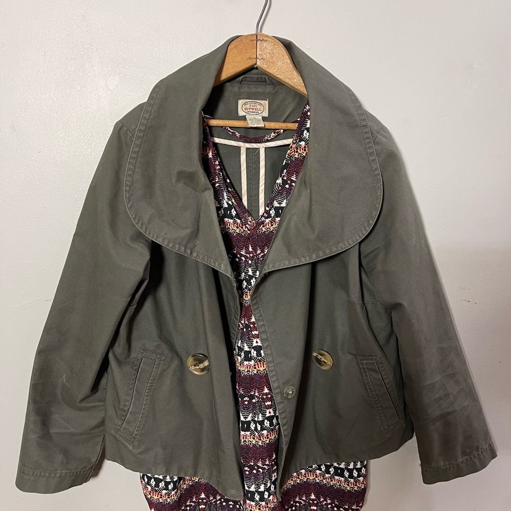Size 6 Sitwell Anthropologie Jacket Army Green